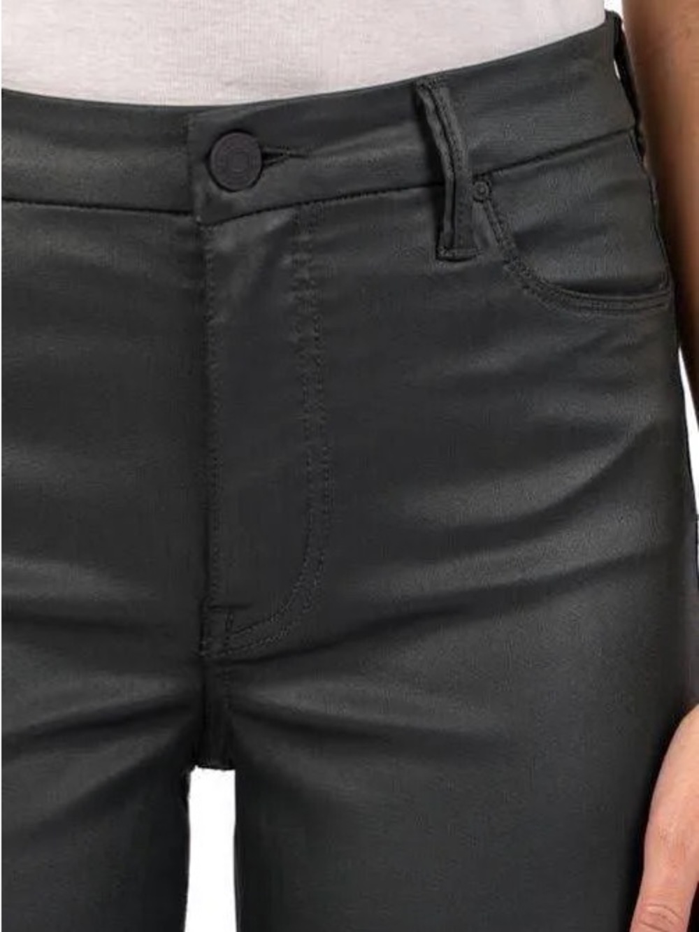 Kut from the Kloth Meg Fab Ab High Rise  Coated Wide Leg Jean - 8 - Picture 2 of 4